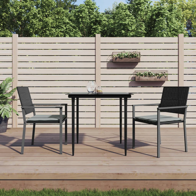 Tuinstoelen Met Kussens 54X6,5X89 Cm Poly Rattan Zwart 2 Ja