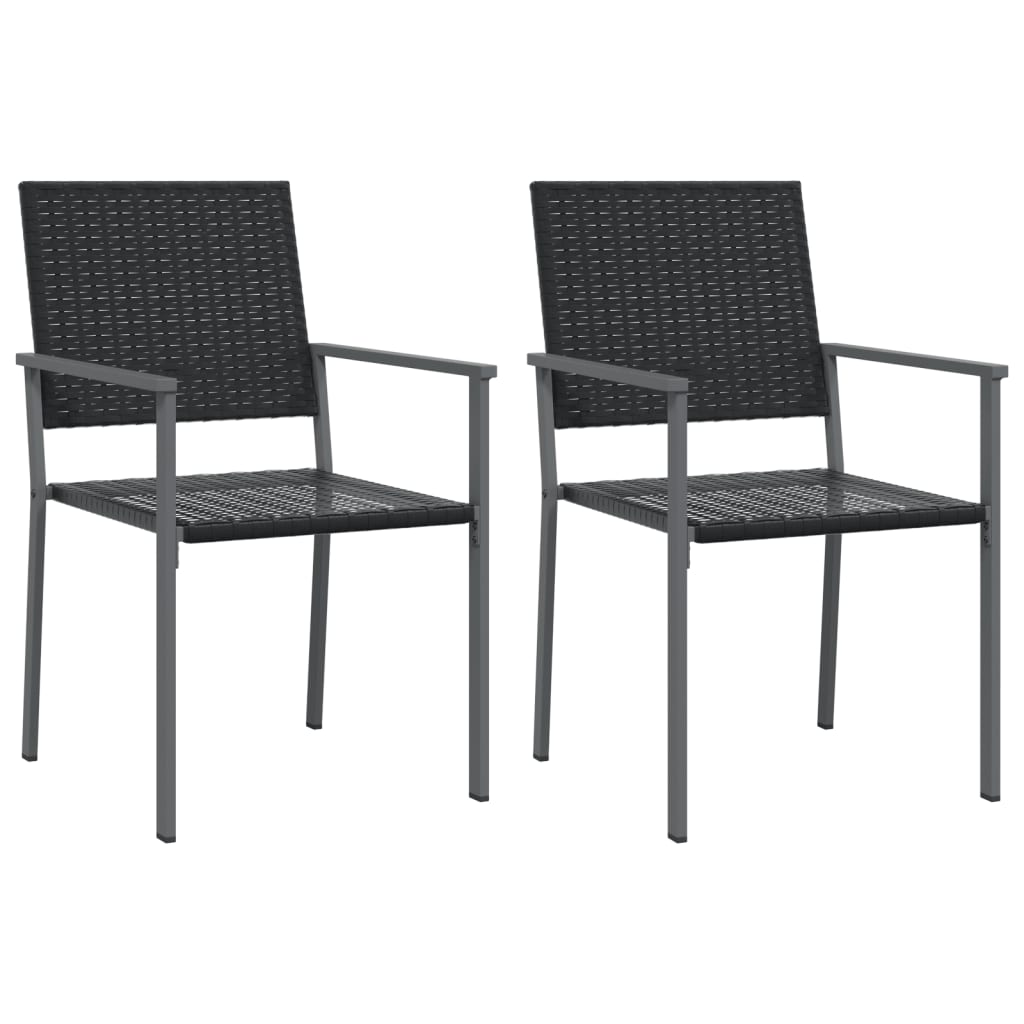 Tuinstoelen 54X6,5X89 Cm Poly Rattan Zwart 2 Nee