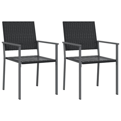 Tuinstoelen 54X6,5X89 Cm Poly Rattan Zwart 2 Nee