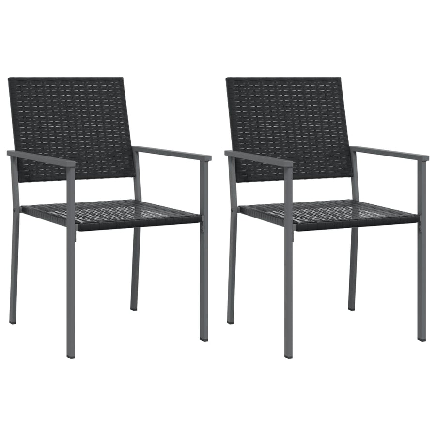 Tuinstoelen 54X6,5X89 Cm Poly Rattan Zwart 2 Nee