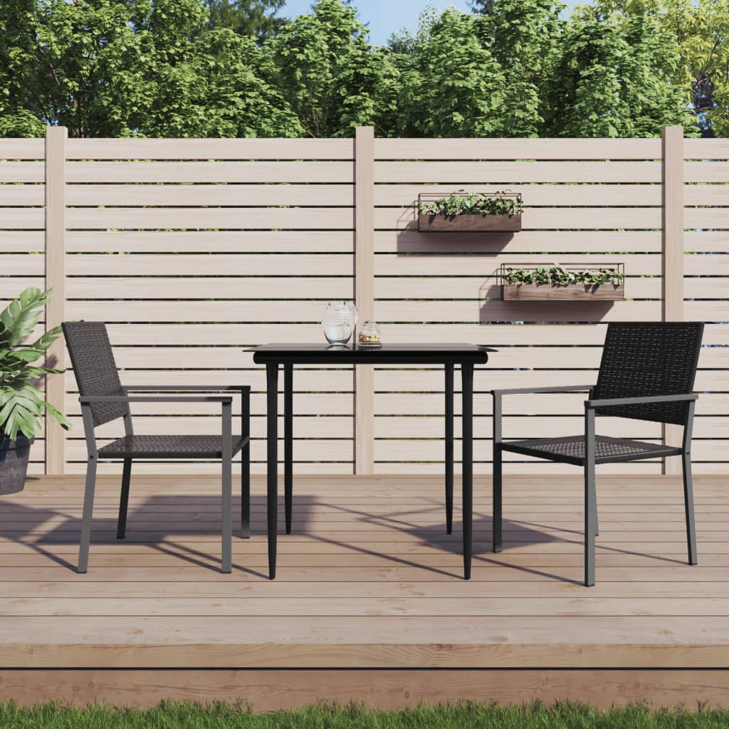 Tuinstoelen 54X6,5X89 Cm Poly Rattan Zwart 2 Nee
