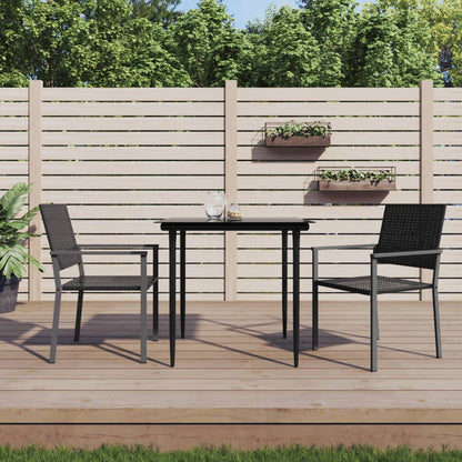 Tuinstoelen 54X6,5X89 Cm Poly Rattan Zwart 2 Nee