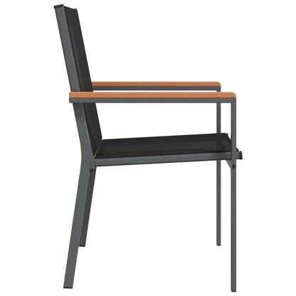 Tuinstoelen 2 St 55X61,5X90 Cm Textileen En Staal Zwart