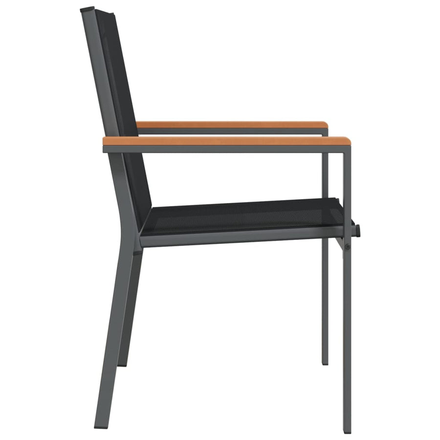 Tuinstoelen 2 St 55X61,5X90 Cm Textileen En Staal Zwart