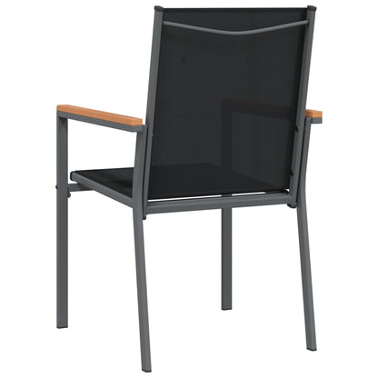 Tuinstoelen 2 St 55X61,5X90 Cm Textileen En Staal Zwart