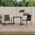 Tuinstoelen 2 st 55x61,5x90 cm textileen en staal zwart