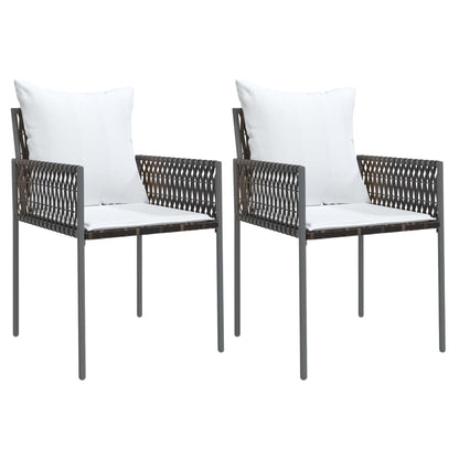 Tuinstoelen Met Kussens 54X61X83 Cm Poly Rattan 2 Bruin
