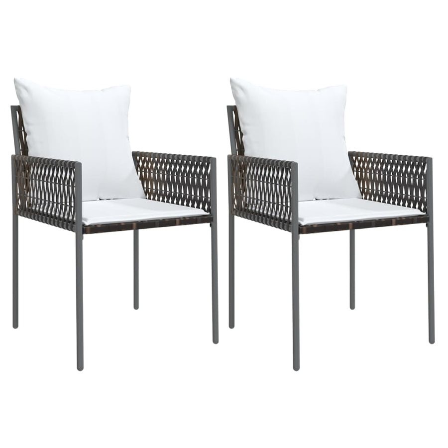 Tuinstoelen Met Kussens 54X61X83 Cm Poly Rattan 2 Bruin