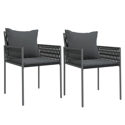 Tuinstoelen Met Kussens 54X61X83 Cm Poly Rattan 2 Zwart