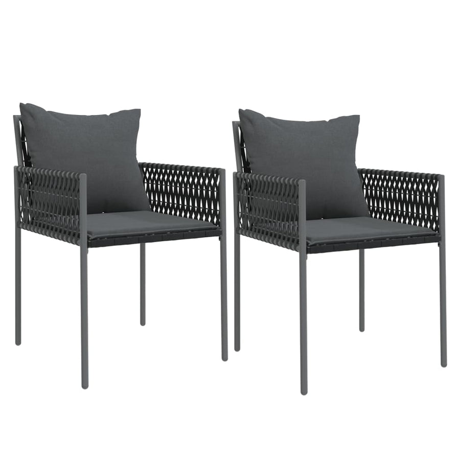 Tuinstoelen Met Kussens 54X61X83 Cm Poly Rattan 2 Zwart
