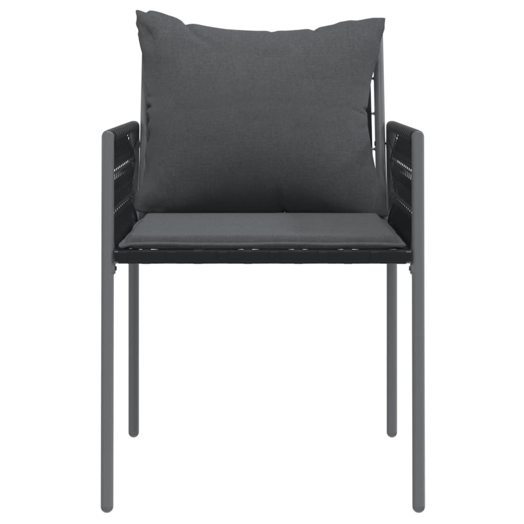 Tuinstoelen Met Kussens 54X61X83 Cm Poly Rattan 2 Zwart