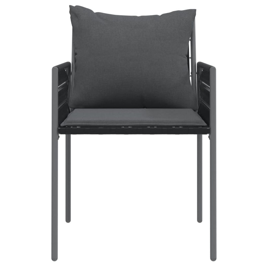 Tuinstoelen Met Kussens 54X61X83 Cm Poly Rattan 2 Zwart