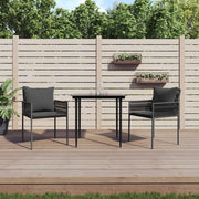 Tuinstoelen 2 st poly rattan zwart 54x61x83 cm