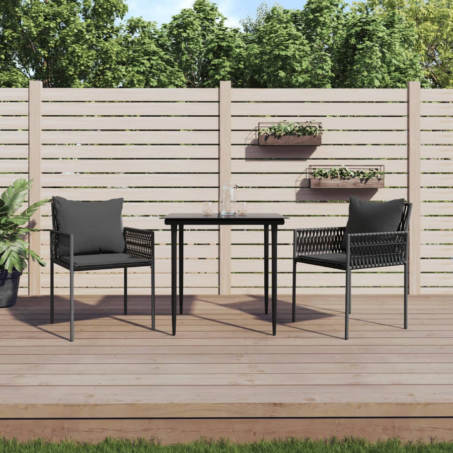 Tuinstoelen Met Kussens 54X61X83 Cm Poly Rattan 2 Zwart