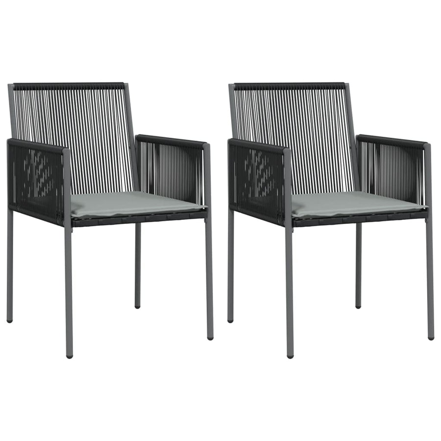Tuinstoelen Met Kussens 54X60,5X83,5 Cm Poly Rattan Zwart 2
