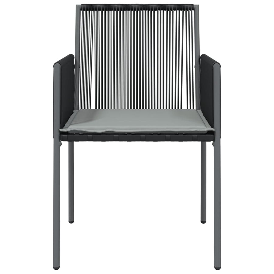Tuinstoelen Met Kussens 54X60,5X83,5 Cm Poly Rattan Zwart 2