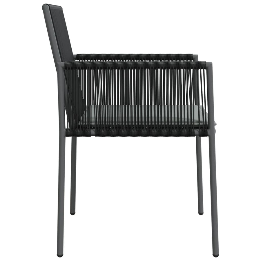 Tuinstoelen Met Kussens 54X60,5X83,5 Cm Poly Rattan Zwart 2
