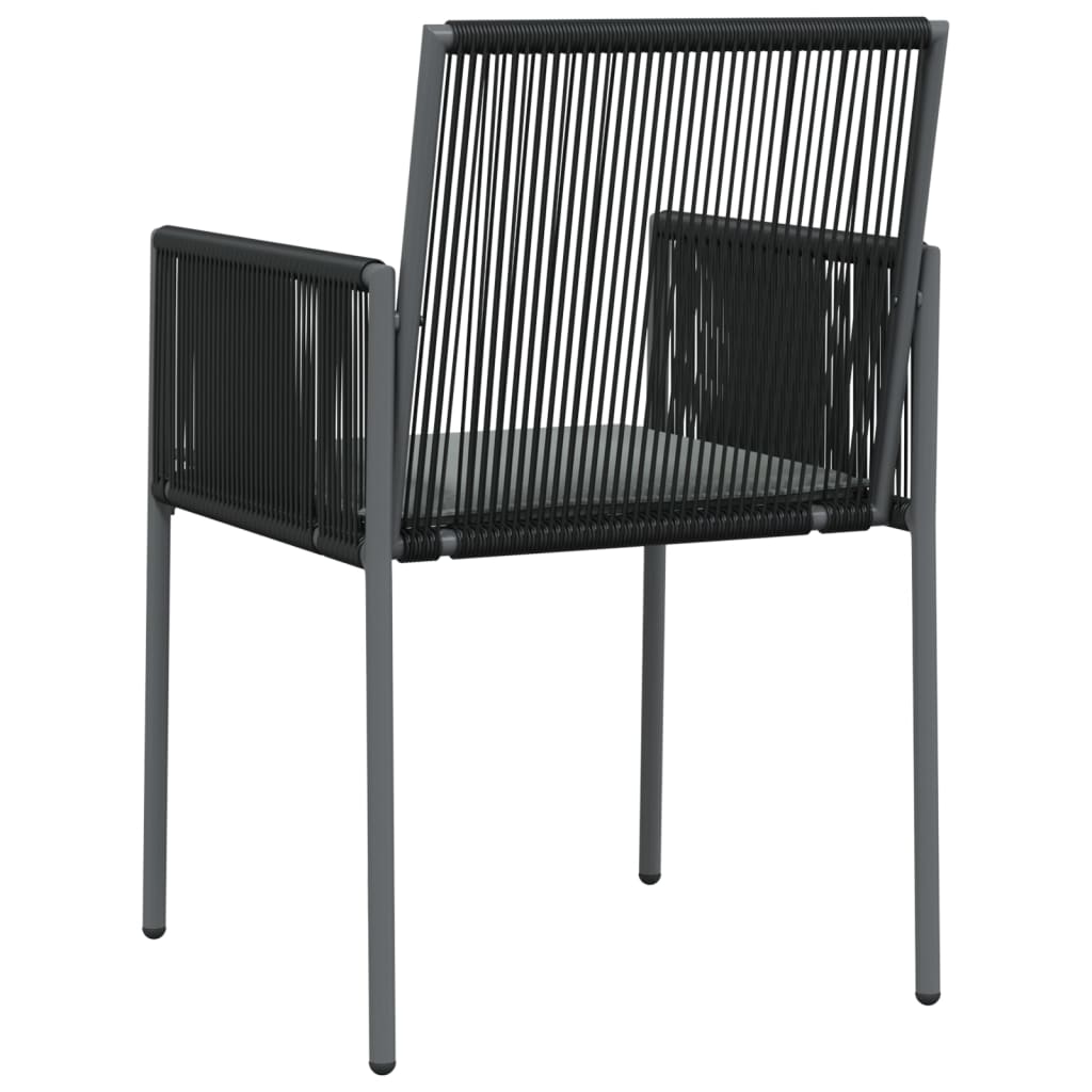 Tuinstoelen Met Kussens 54X60,5X83,5 Cm Poly Rattan Zwart 2