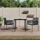 Garden Chairs 2 pcs with cushions 54x60.5x83.5 cm poly rattan black