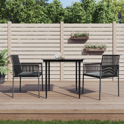 Tuinstoelen Met Kussens 54X60,5X83,5 Cm Poly Rattan Zwart 2