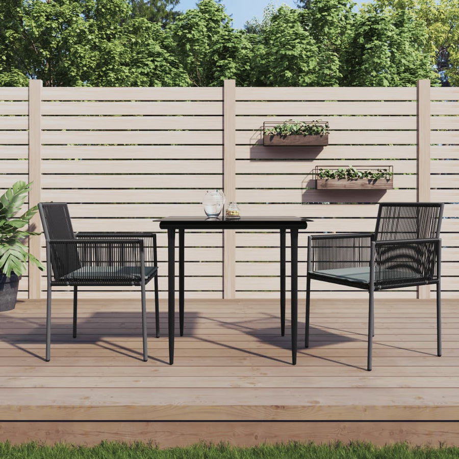 Tuinstoelen Met Kussens 54X60,5X83,5 Cm Poly Rattan Zwart 2