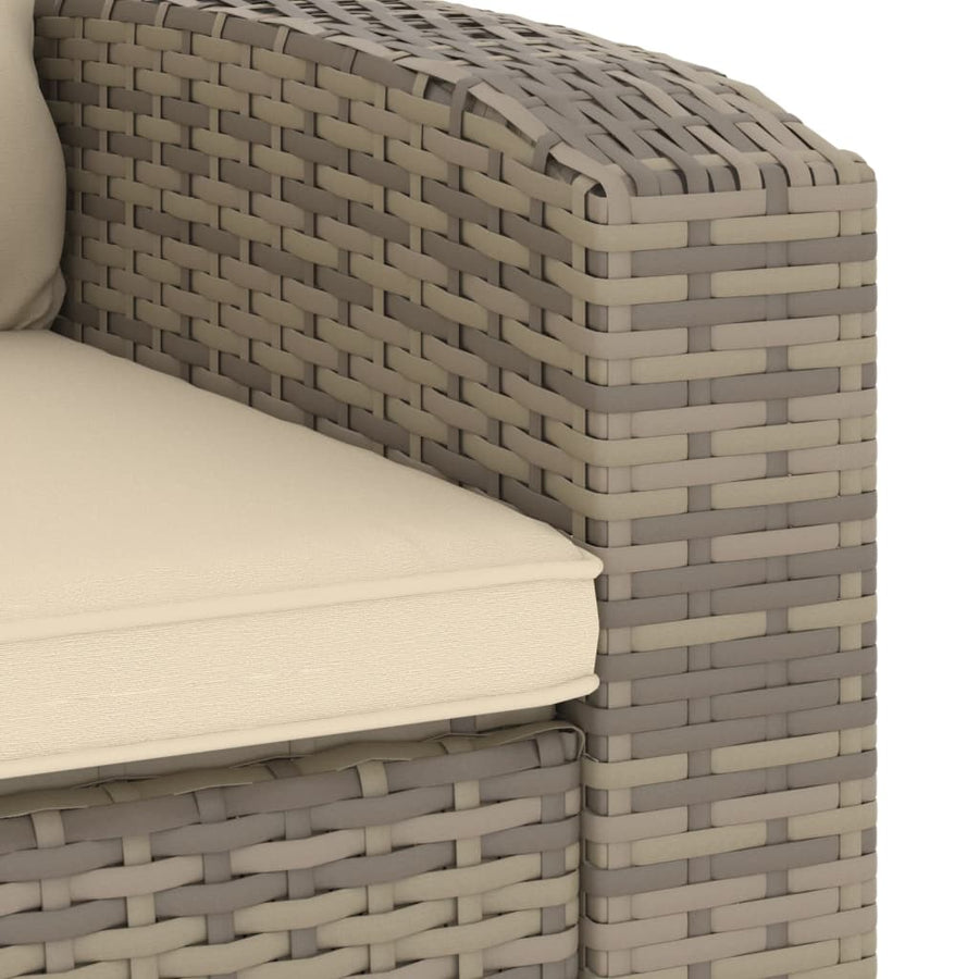 Tuinstoel Verstelbaar Met Kussens Poly Rattan Lichtbruin