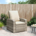 Adjustable garden chair with cushions poly rattan light brown