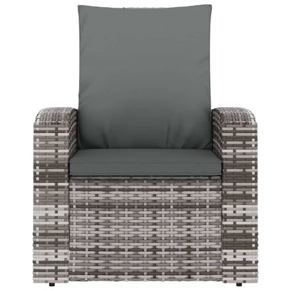 Tuinstoel Verstelbaar Met Kussens Poly Rattan Grijs