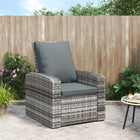 Garden chair adjustable with cushions poly rattan grey
