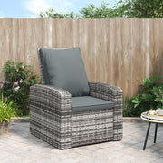 Tuinstoel verstelbaar poly rattan grijs