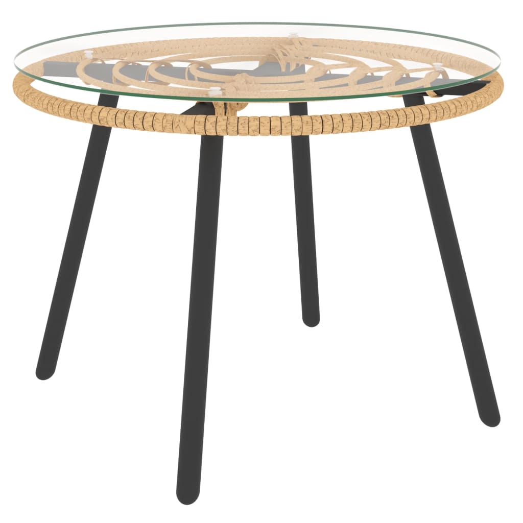 -Delige Loungeset Met Kussens Poly Rattan Beige