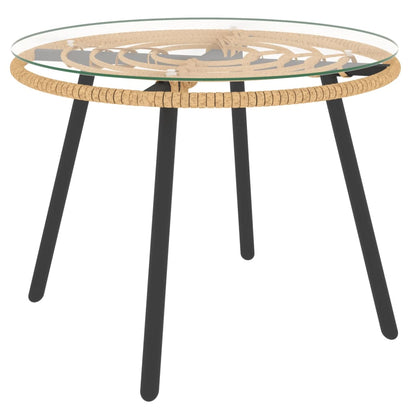 -Delige Loungeset Met Kussens Poly Rattan Beige