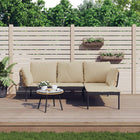 -Delige Loungeset Met Kussens Poly Rattan Beige