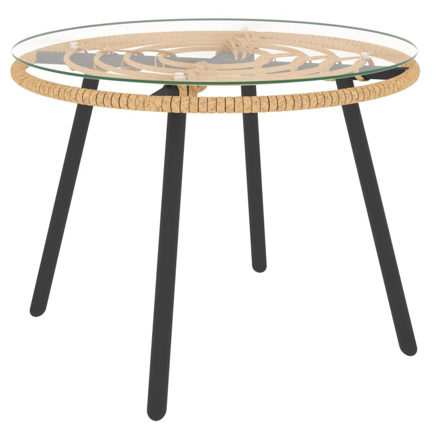 -Delige Loungeset Met Kussens Poly Rattan Donkergrijs