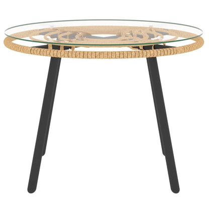 -Delige Loungeset Met Kussens Poly Rattan Donkergrijs