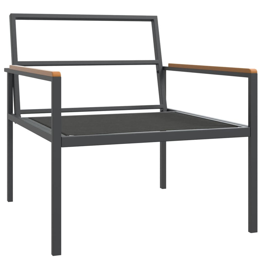 3-Delige Loungeset Met Kussens Staal Antracietkleurig