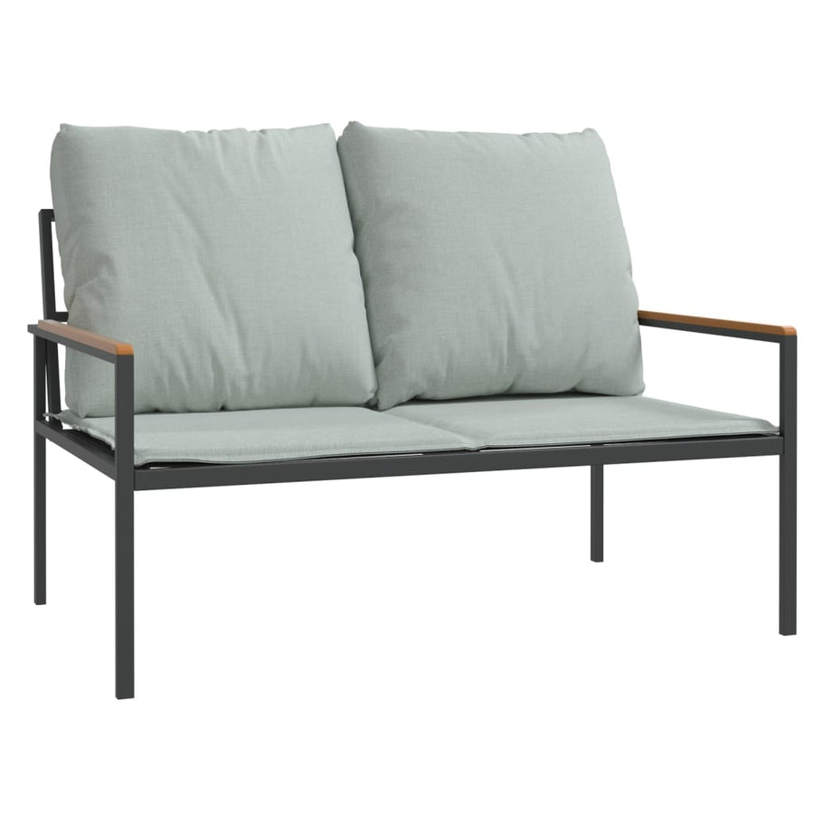 3-Delige Loungeset Met Kussens Staal Antracietkleurig