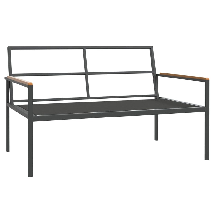 3-Delige Loungeset Met Kussens Staal Antracietkleurig