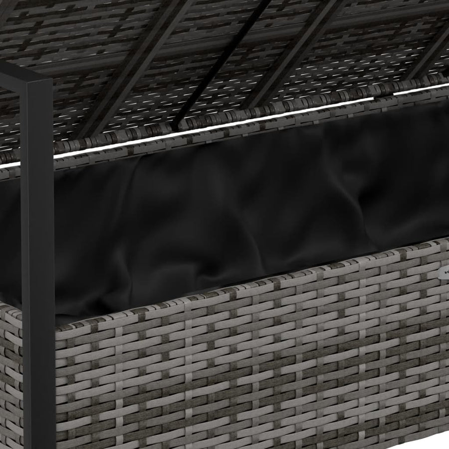Tuinbank 2-Zits Met Kussens Poly Rattan Grijs