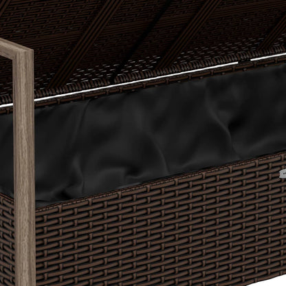 Tuinbank 2-Zits Met Kussens Poly Rattan Bruin