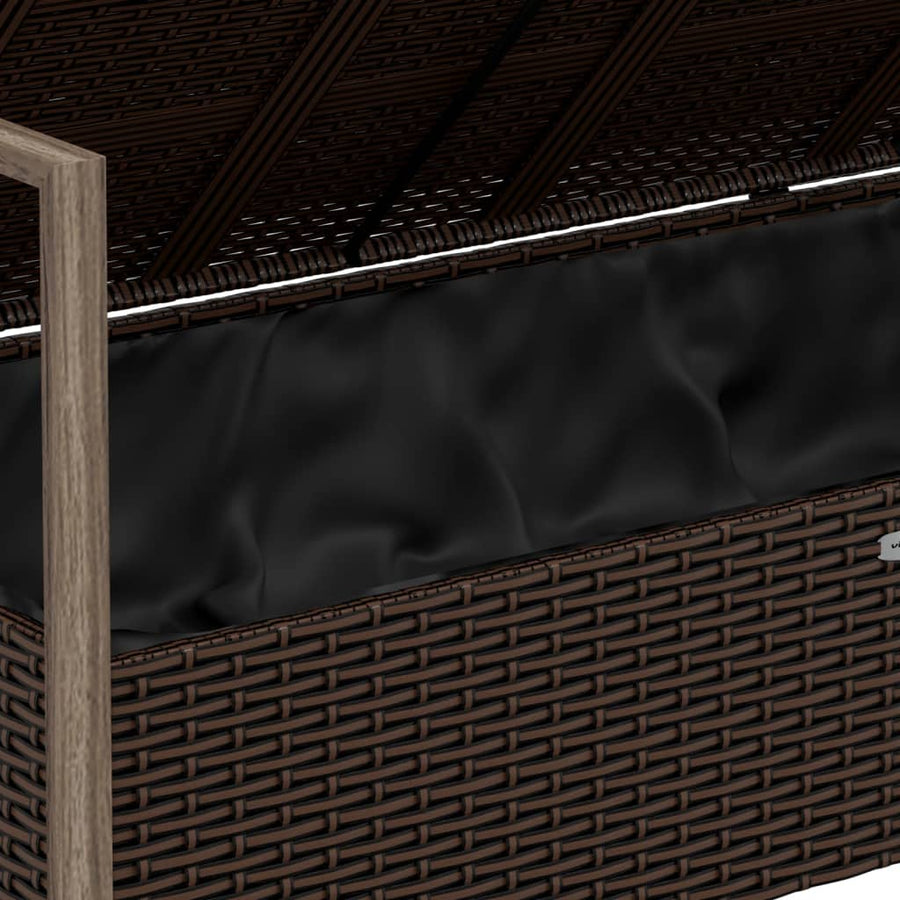 Tuinbank 2-Zits Met Kussens Poly Rattan Bruin