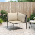 Tuinhoekbank poly rattan grijs met kussens