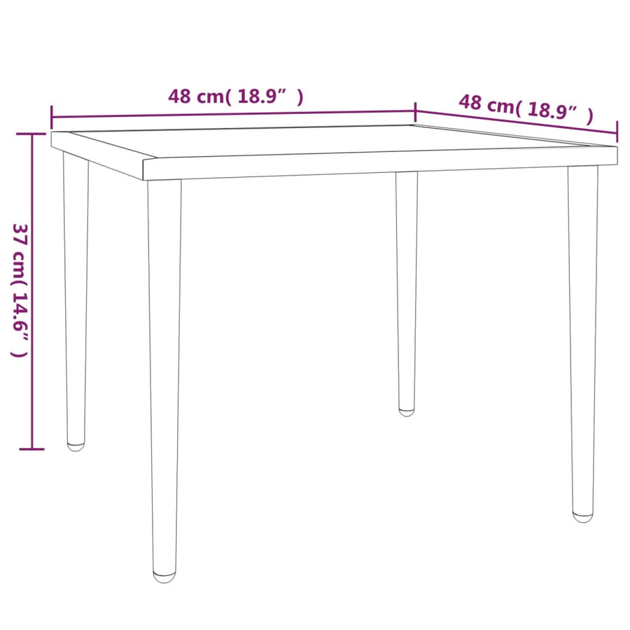 Tuintafel 48X48X37 Cm Staal Grijs