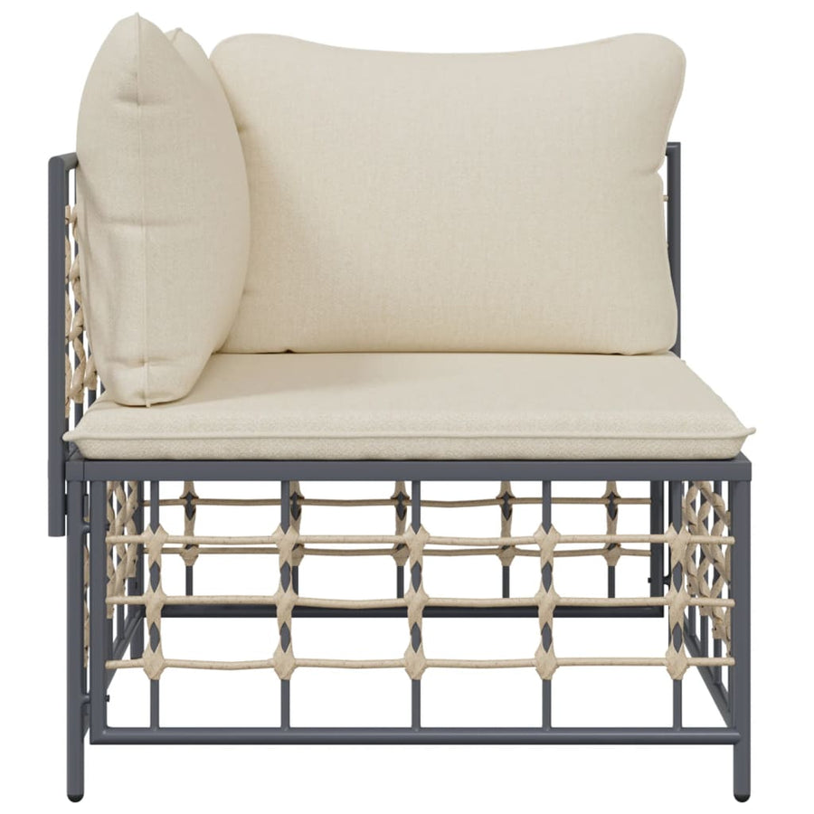 Tuin Met Kussens Poly Rattan Beige Hoekbank
