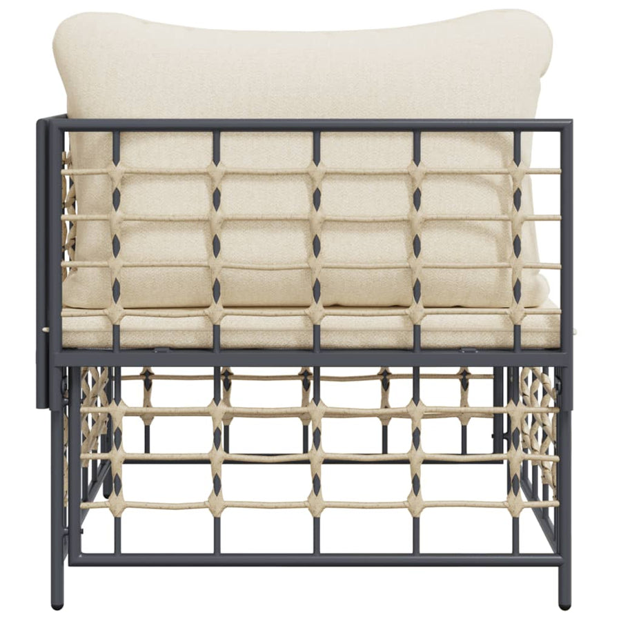 Tuin Met Kussens Poly Rattan Beige Hoekbank
