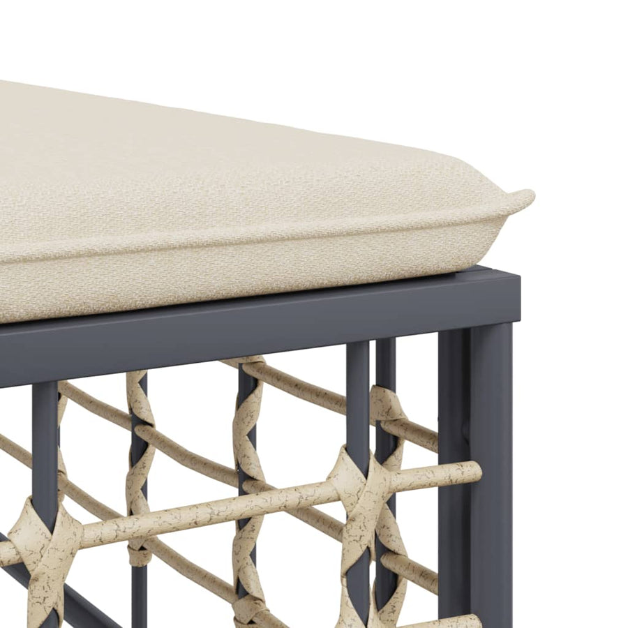 Tuin Met Kussens Poly Rattan Beige Hoekbank