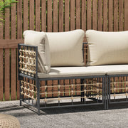 Tuinhoekbank poly rattan antraciet 72x72x66 cm