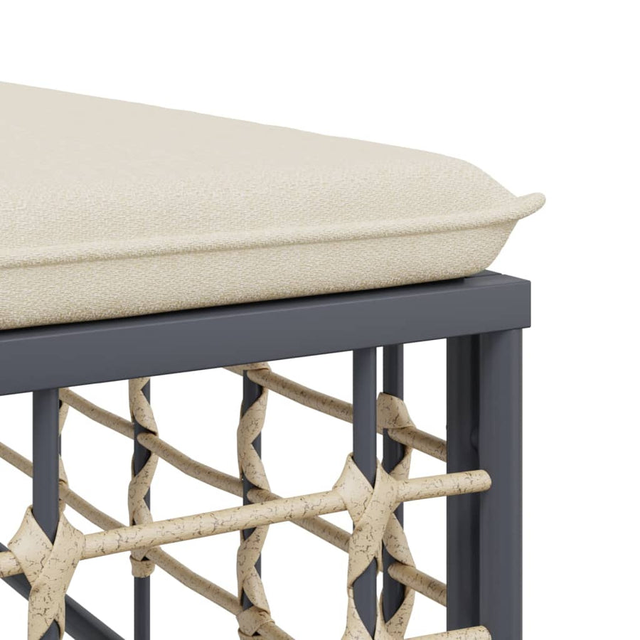 Tuin Met Kussens Poly Rattan Beige Middenbank