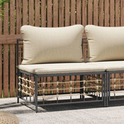 Tuinmiddenbank poly rattan antraciet 70x72x66 cm
