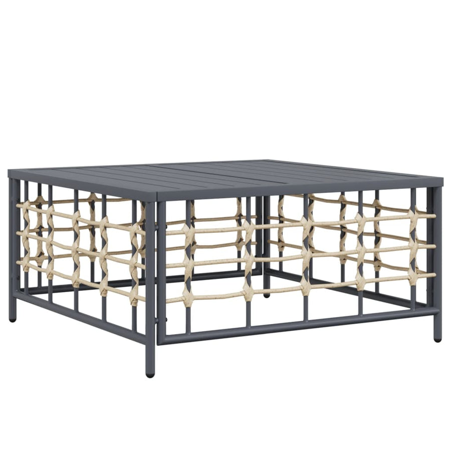 Tuin 70X70X34 Cm Poly Rattan Antracietkleurig Donkergrijs Tafel